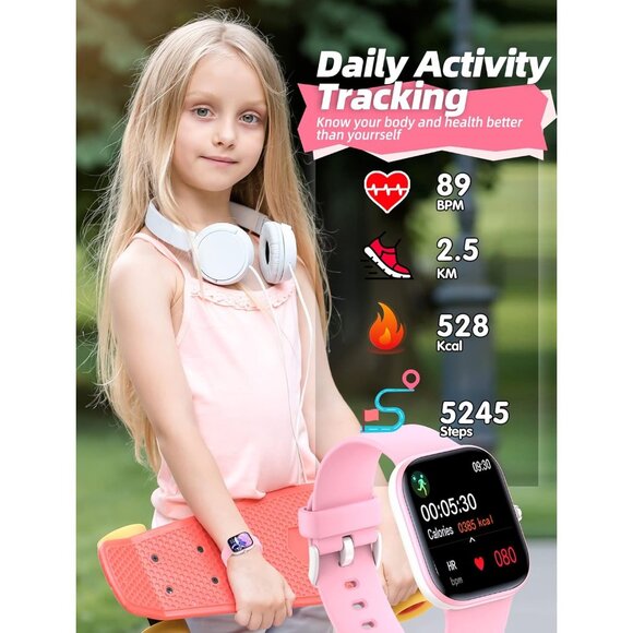 🆕 Kids Smart Watch Waterproof Fitness Activity Tracker Heart Rate Sleep Monitor - Picture 7 of 14